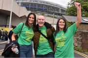 17 May 2015; Sheriff YC supporters Nagetha Murphy, Ken Murphy and Ann Murphy before the game. FAI Junior Cup Final, in association with Umbro and Aviva, Liffey Wanderers v Sheriff YC. Aviva Stadium, Lansdowne Road, Dublin. Picture credit: David Maher / SPORTSFILE