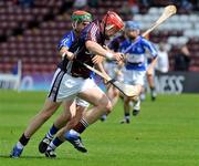 5 July 2008; Joe Canning, Galway, in action against John Delaney, Laois. GAA Hurling All-Ireland Senior Championship Qualifier - Round 2, Galway v Laois, Pearse Stadium, Salthill, Galway. Picture credit: Pat Murphy / SPORTSFILE