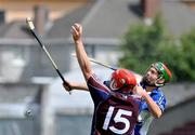 5 July 2008; Joe Canning, Galway, in action against John Delaney, Laois. GAA Hurling All-Ireland Senior Championship Qualifier - Round 2, Galway v Laois, Pearse Stadium, Salthill, Galway. Picture credit: Pat Murphy / SPORTSFILE
