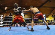 5 July 2008; Kiko Martinez, right, in action against Lante Addy. Big Time Boxing Undercard, Super-Bantamweight contest, Kiko Martinez.v.Lante Addy, National Basketball Arena, Tallaght, Dublin. Picture credit: Stephen McCarthy / SPORTSFILE