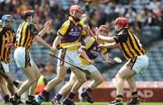 6 July 2008; Paul Morris, Wexford, in action against Conor Fogarty, left, and David Healy, Kilkenny. ESB Leinster Minor Hurling Championship Final, Kilkenny v Wexford, Croke Park, Dublin. Picture credit: Ray McManus / SPORTSFILE