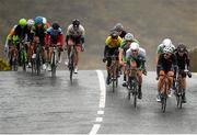 21 May 2015; A general view of the peloton moving through Bangor, Co. Mayo, during Stage 5 of the 2015 An Post Rás. Newport - Ballina. Photo by Sportsfile