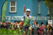 21 May 2015; Aaron Gate, An Post Chain Reaction, celebrates after winning Stage 5 of the 2015 An Post Rás. Newport - Ballina. Photo by Sportsfile