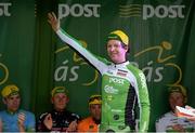 21 May 2015; Aaron Gate, An Post Chain Reaction, after winning Stage 5 of the 2015 An Post Rás. Newport - Ballina. Photo by Sportsfile