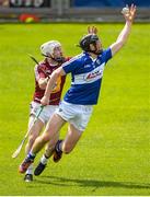 24 May 2015; Patrick Purcell, Laois, in action against Alan Devine, Westmeath. Leinster GAA Hurling Senior Championship Qualifier Group, Round 3, Laois v Westmeath. O'Moore Park, Portlaoise, Co. Laois. Picture credit: Brendan Moran / SPORTSFILE