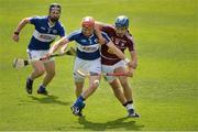 24 May 2015; Joe Fitzpatrick, Laois, in action against Robbie Greville, Westmeath. Leinster GAA Hurling Senior Championship Qualifier Group, Round 3, Laois v Westmeath. O'Moore Park, Portlaoise, Co. Laois. Picture credit: Brendan Moran / SPORTSFILE