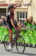 22 May 2015; Ian Bibby, NFTO, after winning Stage 6 of the 2015 An Post Rás. Ballina - Ballinamore. Photo by Sportsfile