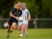 23 May 2015; Caoimhe Mohan, Ulster, races past Sinéad Burke, Connacht. MMI Interprovincial Championship Cup Final, Ulster v Connacht. Coralstown Kinnegad GAA, Kinnegad, Co. Westmeath. Picture credit: Piaras Ó Mídheach / SPORTSFILE