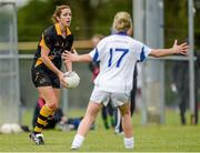 23 May 2015; Caroline O'Hanlon, Ulster, in action against Sinéad Burke, Connacht. MMI Interprovincial Championship Cup Final, Ulster v Connacht. Coralstown Kinnegad GAA, Kinnegad, Co. Westmeath. Picture credit: Piaras Ó Mídheach / SPORTSFILE