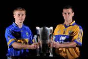 7 July 2008; Tipperary captain Paul Ormond, left, and Clare captain Brian O'Connell at a press conference ahead of the Munster GAA Senior Hurling Final on Sunday next. Gaelic Grounds, Limerick. Picture credit: Brendan Moran / SPORTSFILE