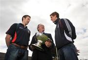 8 July 2008; Managing Director of Toyota Ireland Dave Shanahan with David Clarke, Mayo, left, and Kieran Fitzgerald, Galway, right, at a photocall ahead of the Connacht GAA Senior Football Final on Sunday next. McHale Park, Castlebar, Co. Mayo. Picture credit: Pat Murphy / SPORTSFILE