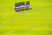 24 May 2015; The Laois team stand for the national anthem before the game. Leinster GAA Hurling Senior Championship Qualifier Group, Round 3, Laois v Westmeath. O'Moore Park, Portlaoise, Co. Laois. Picture credit: Brendan Moran / SPORTSFILE