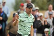 11 July 2008; Padraig Harrington after his par on the 16th green during the Ladbrokes.com Irish PGA Championship. The European Club, Co. Wicklow. Picture credit: Matt Browne / SPORTSFILE