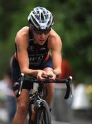 12 July 2008; Eva Janssen, Netherlands, in action during the cycling discipline of the Women's Elite Race at the triAthlone event. Over 1,500 competitors took part in the third running of triAthlone sponsored by Waterways Ireland. triAthlone will host the European Triathlon Championships in 2010, the first time the event has ever been held in Ireland. Waterways Ireland triAthlone Triathlon, Athlone, Co. Westmeath. Picture credit: Stephen McCarthy / SPORTSFILE