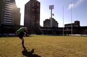 2 June 2000; Ireland's David Humphreys during kicking practice at Club Ferro Carril Oeste in Buenos Aires, Argentina. Photo by Matt Browne/Sportsfile