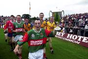 30 July 2000; Victorious Mayo captain Rory Keane leads his team-mates in celebration following the Connacht Minor Football Championship Final between Roscommon and Mayo at Dr Hyde Park in Roscommon. Photo by David Maher/Sportsfile