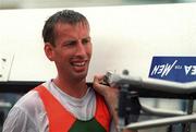 2 August 2000; Neville Maxwell during a training session at the National Watersport Centre in Nottingham, England, prior to representing Ireland in the men's rowing lightweight coxless fours event at the 2000 Summer Olympics in Sydney, Australia. Photo by Brendan Moran/Sportsfile
