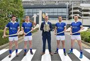 26 May 2015; Hurlers, from left, Seamus Harnedy, Cork, Philip Mahony, Wateford, David Collins, Galway, and Liam Rushe, Dublin, along with Joe Canning Sponsorship and PR Executive, Liberty Insurance, today launched the Liberty Insurance GAA #DriveSafer campaign. Liberty Insurance, Official Safe Driving Partner of the GAA, is calling on fans to ensure they #DriveSafer when travelling to games this summer after research showed that 39% of GAA fans admitted to driving after less than five hours sleep and over 50% of GAA fans have had incidents while driving when fatigued. Liberty Insurance will be using GAA ambassadors to support the campaign throughout the Championship, with additional initiatives in Croke Park encouraging fans to get to and from matches safely. For #DriveSafer tips check out www.facebook.com/LibertyInsuranceIreland or follow @LibertyIRL. Croke Park, Dublin. Picture credit: Brendan Moran / SPORTSFILE