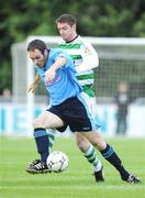 11 July 2008; Patrick McWalter, UCD, in action against Barry Ferguson, Shamrock Rovers. eircom League Premier Division, UCD v Shamrock Rovers, Belfield Bowl, UCD, Dublin. Picture credit: Brendan Moran / SPORTSFILE