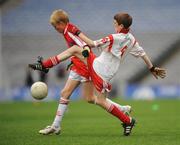 17 July 2008; Gary Boylan, Belmullet A, Mayo, in action against Kevin Murphy, Kilererin A, Galway, during the Connacht - Play and Stay with GAA Go Games activity day which saw over 320 children take part in games in both hurling and football on three pitches at Croke Park, Dublin. Picture credit: Brian Lawless / SPORTSFILE