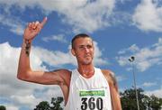 19 July 2008; Martin Fagan, Mullingar Harriers A.C., celebrates after winning the Men's 10,000m event at the AAI National Track & Field Championships, Morton Stadium, Santry, Dublin. Picture credit: Pat Murphy / SPORTSFILE