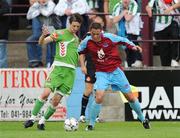 20 July 2008; Dave Mooney, Cork City, in action against Graham Gartland, Drogheda United. eircom League Premier Division, Drogheda United v Cork City, United Park, Drogheda. Photo by Sportsfile