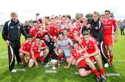 20 July 2008; The Tyrone squad celebrate after the game. ESB Ulster Minor Football Championship Final, Tyrone v Monaghan, St Tighearnach's Park, Clones, Co. Monaghan. Picture credit: Oliver McVeigh / SPORTSFILE