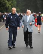 12 July 2008; Race Director Jim Aughney, left, and Irish Runner editor Frank Greally at the start of the Lifestyle Sports - adidas Irish Runner Challenge. Phoenix Park, Dublin. Picture credit: Ray McManus / SPORTSFILE