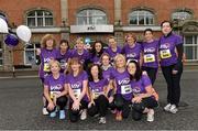 1 June 2015; Pictured ahead of the 2015 Vhi Women’s Mini Marathon are some of the Vhi staff, from South Dublin, Eileen Hawe, Connie Larkin, Edel O'Rourke, Vera English, Sinéad Naughton, Denise Burke, Lorraine Begley, Sinéad Curran, Gillian Merrigan, Sarah Doyle, Gillian Egan, Christine Parkinson and Noleen McHugh who took part. The event saw over 37,000 participants take to the streets of Dublin to run, walk and jog the 10km route, raising much needed funds for hundreds of charities around the country. Vhi Head Office, Abbey St, Dublin. Picture credit: Ray McManus / SPORTSFILE