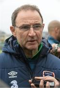 1 June 2015; Republic of Ireland manager Martin O'Neill speaks to members of the media. Republic of Ireland Pitchside Update, Gannon Park, Malahide, Co. Dublin. Picture credit: David Maher / SPORTSFILE