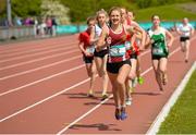 16 May 2015; Eve O'Donovan, Loretto college, Navan, on her way to winning the Inter Girls 800M at the GloHealth Leinster Schools Track and Field Championships. Morton Stadium, Santry, Dublin. Picture credit: Oliver McVeigh / SPORTSFILE