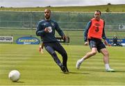 6 June 2015; Republic of Ireland's David McGoldrick and John O'Shea during squad training. Gannon Park, Malahide, Co. Dublin. Picture credit: David Maher / SPORTSFILE