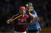 6 June 2015; Joe Canning, Galway, in action against Chris Crummy, Dublin. Leinster GAA Hurling Senior Championship Quarter-Final Replay, Dublin v Galway. O'Connor Park, Tullamore, Co. Offaly. Picture credit: Stephen McCarthy / SPORTSFILE