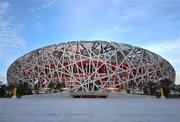 1 August 2008; A general view of the National Stadium as preparations continue ahead of the opening ceremony on Friday next, 8th of August. Beijing 2008 - Games of the XXIX Olympiad, National Stadium, Olympic Green, Beijing, China. Picture credit: Brendan Moran / SPORTSFILE