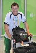 2 August 2008; David Gillick, athletics - men’s 400m, on his arrival with members of the Irish Olympic team in Beijing Capital Airport. Beijing 2008 - Games of the XXIX Olympiad, Beijing Capital Airport, Beijing, China. Picture credit: Brendan Moran / SPORTSFILEE