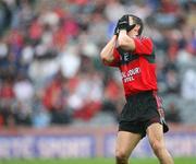 2 August 2008; Daniel Hughes, Down, reacts after misssing a goal chance. All-Ireland Senior Football Championship Qualifier, Round 3, Down v Wexford, Croke Park, Dublin. Picture credit: Oliver McVeigh / SPORTSFILE