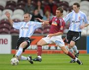 4 August 2008; James O'Shea, Galway United, in action against Sean Hargan, Derry City. eircom League of Ireland Cup Semi-Final, Galway United v Derry City, Terryland Park, Galway. Picture credit: Ray Ryan / SPORTSFILE