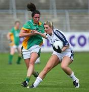 4 August 2008; Stacey Cannon, Kildare, in action against Maria Devenney, Donegal. TG4 All-Ireland Ladies Senior Football Championship Qualifier - Round 1, Kildare v Donegal, Kingspan Breffni Park, Cavan. Picture credit: Oliver McVeigh / SPORTSFILE