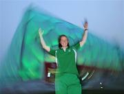 7 August 2008; Sailor Ciara Peelo, who will carry the Irish Tricolour during the Opening Ceremony of the 2008 Beijing Olympic Games, outside the National Aquatic Centre. Beijing 2008 - Games of the XXIX Olympiad, National Aquatic Centre, Olympic Green, Beijing, China. Picture credit: Brendan Moran / SPORTSFILE