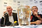 6 August 2008; Kilkenny manager Brian Cody, left, with Cork manager Gerald McCarthy at a Media Conference ahead of the GAA Hurling All-Ireland Senior Championship Quarter-Finals. Croke Park, Dublin. Picture credit: Matt Browne / SPORTSFILE