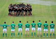 10 June 2015; The Ireland and New Zealand players before kickoff. World Rugby U20 Championship Pool C, Ireland v New Zealand. Luigi Zaffanella Stadium, Viadana, Italy. Picture credit: Massimiliano Pratelli / SPORTSFILE