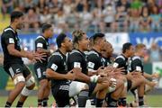 10 June 2015; The New Zealand U20 players perform the Haka. World Rugby U20 Championship Pool C, Ireland v New Zealand. Luigi Zaffanella Stadium, Viadana, Italy. Picture credit: Roberto Bregani / SPORTSFILE