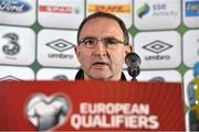 12 June 2015; Republic of Ireland manager Martin O'Neill during a press conference. Republic of Ireland Press Conference, Radisson Hotel, Dublin Airport, Co. Dublin. Picture credit: David Maher / SPORTSFILE