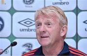 12 June 2015; Scotland manager Gordon Strachan during a press conference. Scotland Press Conference, Aviva Stadium, Lansdowne Road, Dublin. Picture credit: Matt Browne / SPORTSFILE