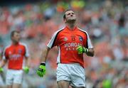 9 August 2008; A dejected Steven McDonnell, Armagh, after watching his effort go wide. GAA Football All-Ireland Senior Championship Quarter-Final, Armagh v Wexford, Croke Park, Dublin. Picture credit: Stephen McCarthy / SPORTSFILE