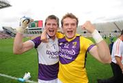 9 August 2008; Wexford's Anthony Masterson and George Sunderland celebrates their side's victory. GAA Football All-Ireland Senior Championship Quarter-Final, Armagh v Wexford, Croke Park, Dublin. Picture credit: Stephen McCarthy / SPORTSFILE