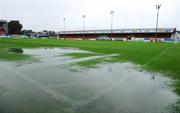 9 August 2008; The waterlogged pitch at Tolka Park where the game between Shamrock Rovers and Sunderland was cancelled. Pre-season friendly, Shamrock Rovers v Sunderland, Tolka Park, Dublin. Photo by Sportsfile