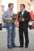 13 August 2008; Galway celebrated a unique double today when Padraic Joyce and Joe Canning were named the Vodafone GAA All Stars Footballer and Hurler of the Month for July. Pictured with their awards are Joe Canning, left, and Padraic Joyce. Vodafone GAA Players of the Month Award - July, Westbury Hotel, Dublin. Picture credit: Stephen McCarthy / SPORTSFILE