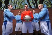 14 August 2008; Tyrone’s Sean Cavanagh finds himself surrounded by Dublin players, from left, Bryan Cullen, Conal Keaney, Ciaran Whelan and Mark Vaughan at a Puma GAA photocall to announce the new King XL football boot and Park Kit programme, ahead of this weekend’s All Ireland football quarter final between Tyrone and Dublin in Croke Park. Lesson Street, Dublin. Picture credit; David Maher / SPORTSFILE