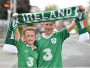 13 June 2015; Republic of Ireland supporters Tom and his brother Cathal Lenehan, from Tara, Co. Meath, ahead of the game. UEFA EURO 2016 Championship Qualifier, Group D, Republic of Ireland v Scotland, Aviva Stadium, Lansdowne Road, Dublin. Picture credit: Matt Browne / SPORTSFILE